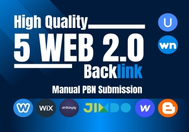 5 web 2 PBN blog submission service for any website