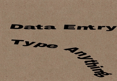 HEY, Data Entry For You And Also I Can Type Anything For You