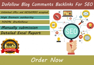 200 dofollow Blog comments high DA 30 plus backlinks for seo