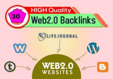 Then I will Create Manually 30 High DA Contextual Web2.0 Backlinks.