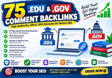 I will do. EDU. GOV Comment Backlinks SEO Off Page