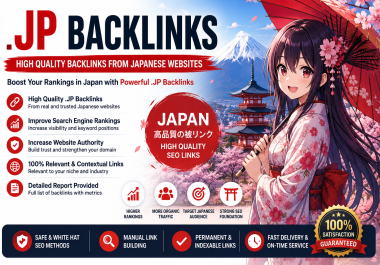 i will do 8 Japan backlinks. jp seo link building