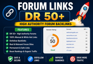 I will do 5 forum links DR 50 seo off page link building backlinks