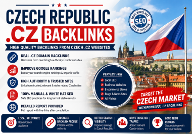 I will do 7 Czech Republic. cz backlinks link building seo