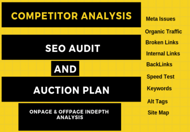 do SEO audit,  competitor analysis and auction plan