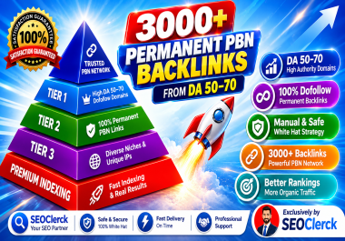 3000 Permanent PBN Backlinks from DA 50- 70 Dofollow Domains