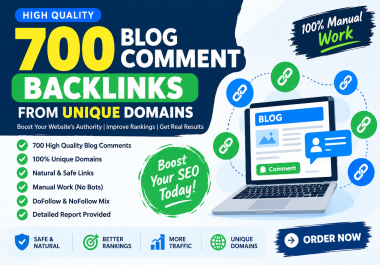 I will build 700 blog comment backlinks from unique domains for SEO
