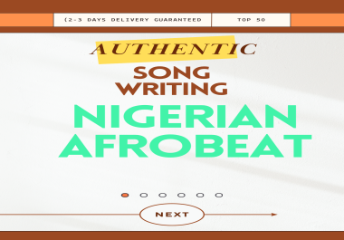 Song Writing AfroBeats Music