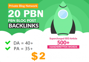 Great quality 20 web 2.0 PBN with 20 Unique domain