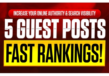 Premium 5 Guest Posts DR & DA 50 Site 15k Organic Traffic Dofollow Backlinks