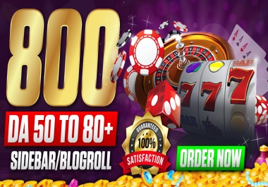 Different 800 SIDEBAR PBN Backlinks DA50 To 80 Plus For Gambling Poker Slot Casino Websites