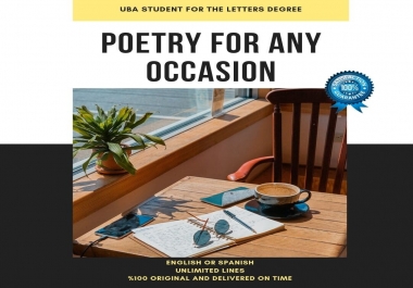 I will create original and creative poetry for any occasion