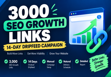 3000 SEO Growth Backlinks and 14-Day Natural Drip-feed Campaign