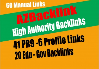 61 AZ Backlinks From 41 PR9 + 20 e Backlinks From Authority Domain