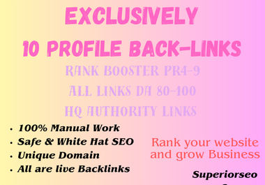 EXCLUSIVLY- 10 PR9 SEO HQ AUTHORITY PROFILE BACKLINKS