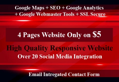 4 Pages Responsive Website with all Features