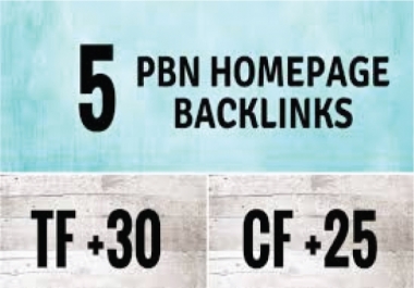 I will do permanent 10 homepage pbn backlinks tf cf 30