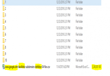 5GB of Dofollow backlinks of Google's own Backlinks. over a billion links