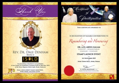 I will design an attractive award certificate for you