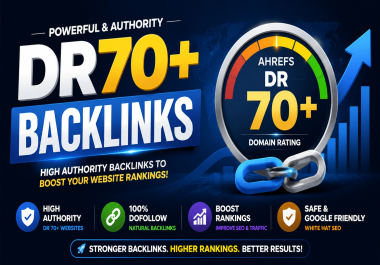 Premium 60 High Authority DR70+ Backlinks Service White Hat SEO Improve Website Authority & Rank
