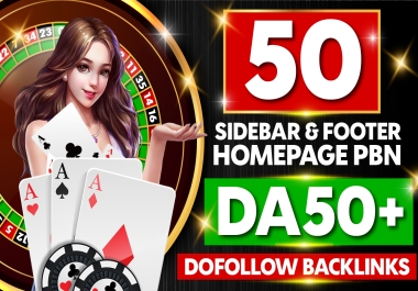 I will do 50 Permanent Sidebar-blogroll-footer links- DA 50+ Dofollow Websites