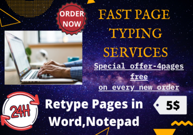 i can do page typing work of 10 pages within 24 hours