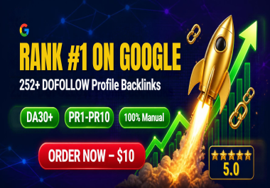 High Authority DA30+ Profile Backlinks 252+ Manual DOFOLLOW SEO Links Google Ranking Boost