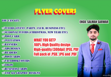 I will design flyer covers,  event covers and album covers