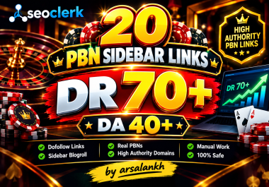 I will place 20 PBN sidebar links on DR 70+ DA 40+ low spam blogs