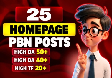 Build 25 High PA DA TF CF Homepage PBN Dofollow Backlinks