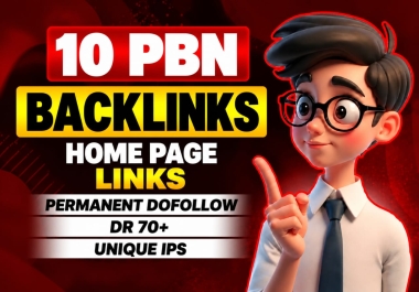 10 Premium DA70+ Homepage PBN Backlinks with Permanent Dofollow Links and Unique IPs