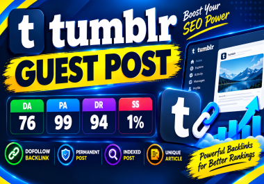 I Will Publish an Indexed Tumblr Post with DoFollow Permanent Backlink