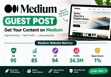 I Will Publish Your Guest Post on High Authority Medium DA 95 DR 94 Site