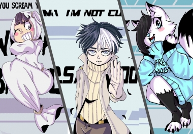 I will draw you anime cartoon 2D Character