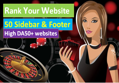 50 PERMANENT DA 50+ Sidebar-Blogroll-Footer PBN Backlinks