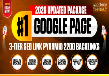 Rank Your Website On Google 1st With 2200 Multi-Tier SEO Backlinks Safe 3-Tier Link Building Pyramid