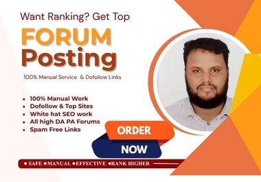 I will Provide 50 Top Quality Forum Posting Service
