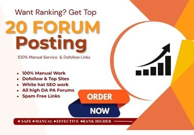 I will Create 20 HIGH QUALITY Forum Posting
