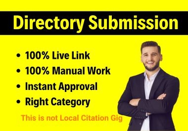 50 Directory Submission backlinks with approval for website ranking
