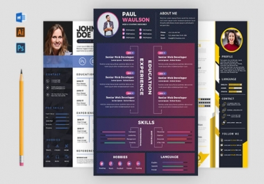 I will design professional and modern resume cv for you