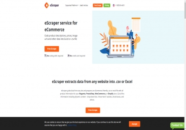 Grab product descriptions,  prices,  image urls and other data effortlessly with eScraper