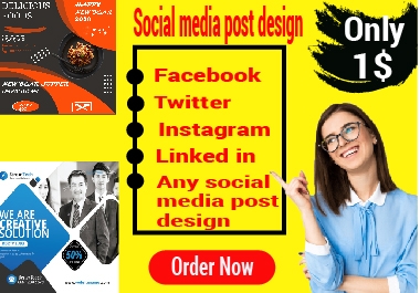 I will do social media post design very attractively