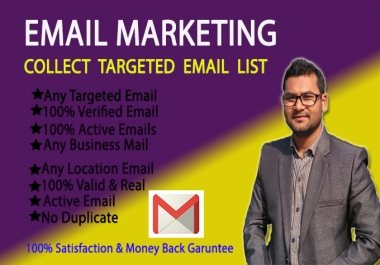 I will collect targeted 1K niche and country based verified email list