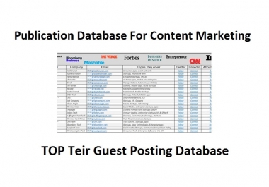 I will provide publication and top tier guest post database