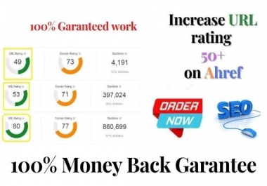 I will increase URL rating ahref to ur 50 plus