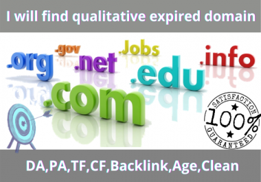 I will find 100 percent Quality and High Metrics expired domain