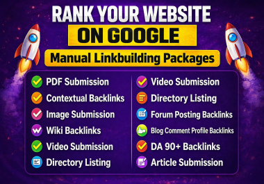 Manually Created High Authority Backlinks Package to Rank Website on Google
