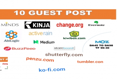 I will give Guest Post On high Authority Sites in cheap rates Having great DA/PA and traffic