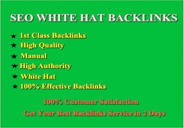 I will create manual seo white hat backlinks service in 2 days