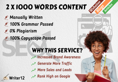 2 X 1000 Words Premium Article For Website